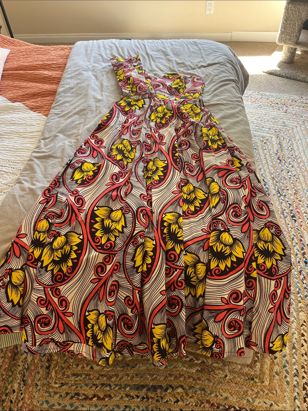 Sika Yellow & Red Floral Maxi Dress